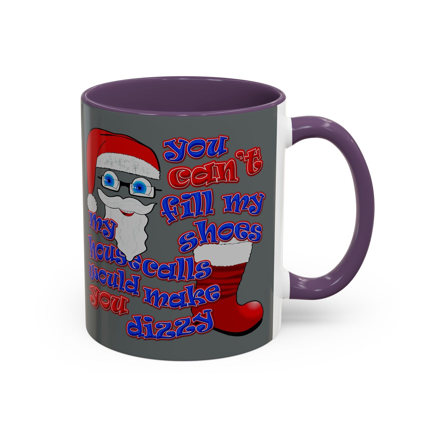 santa's shoes - Accent Mug (dark grey)