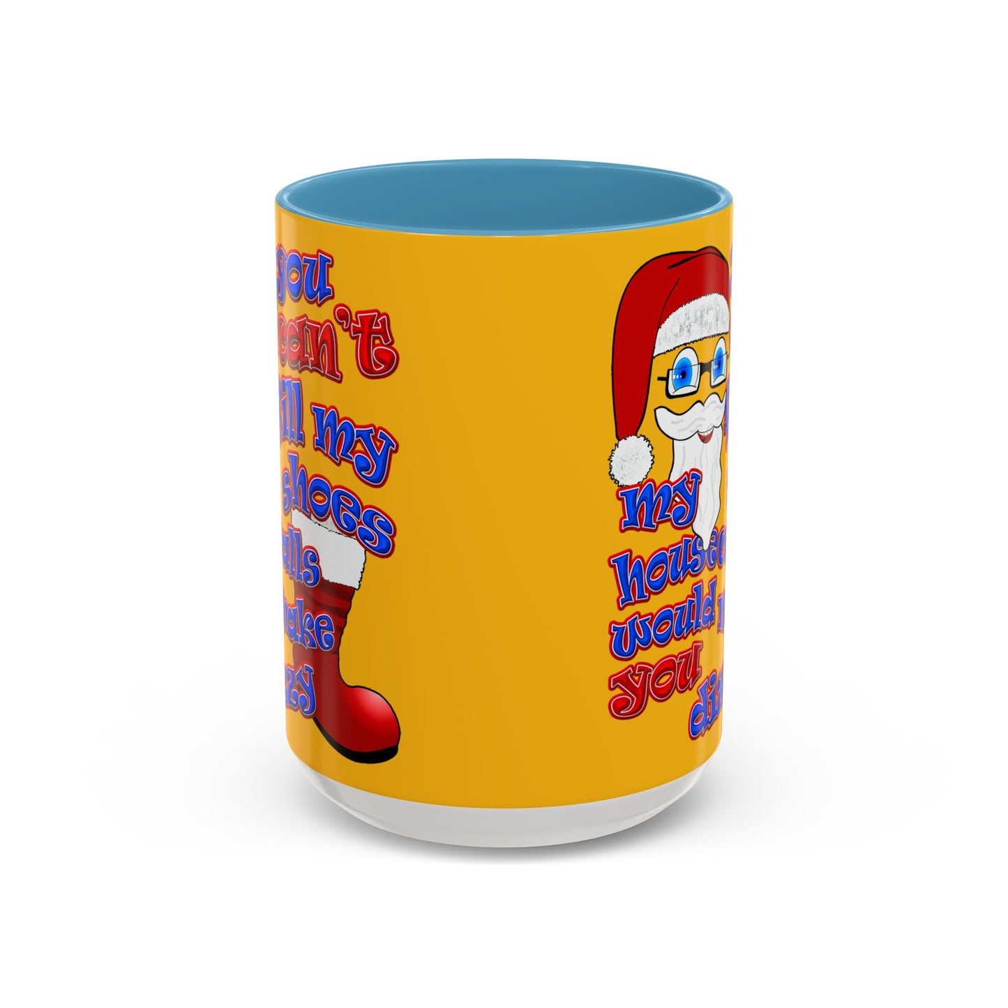 santa's shoes - Accent Mug (yellow)