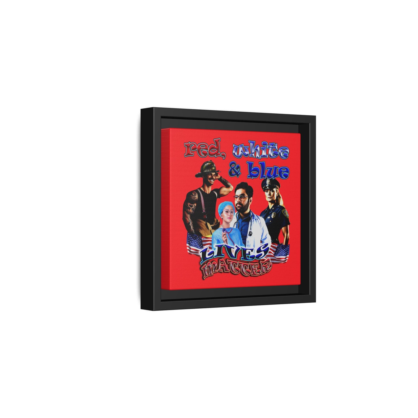 rw&b lives matter - framed canvas art (red)