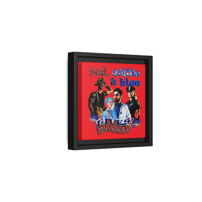 rw&b lives matter - framed canvas art (red)