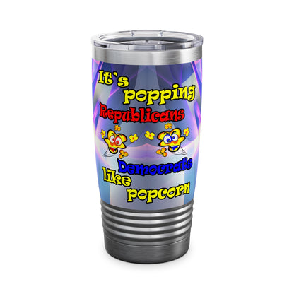 popping like popcorn - Ringneck Tumbler, 20oz (grey-pink wave)