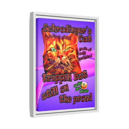 schrodinger's cat - framed canvas art (purple-pink wave)