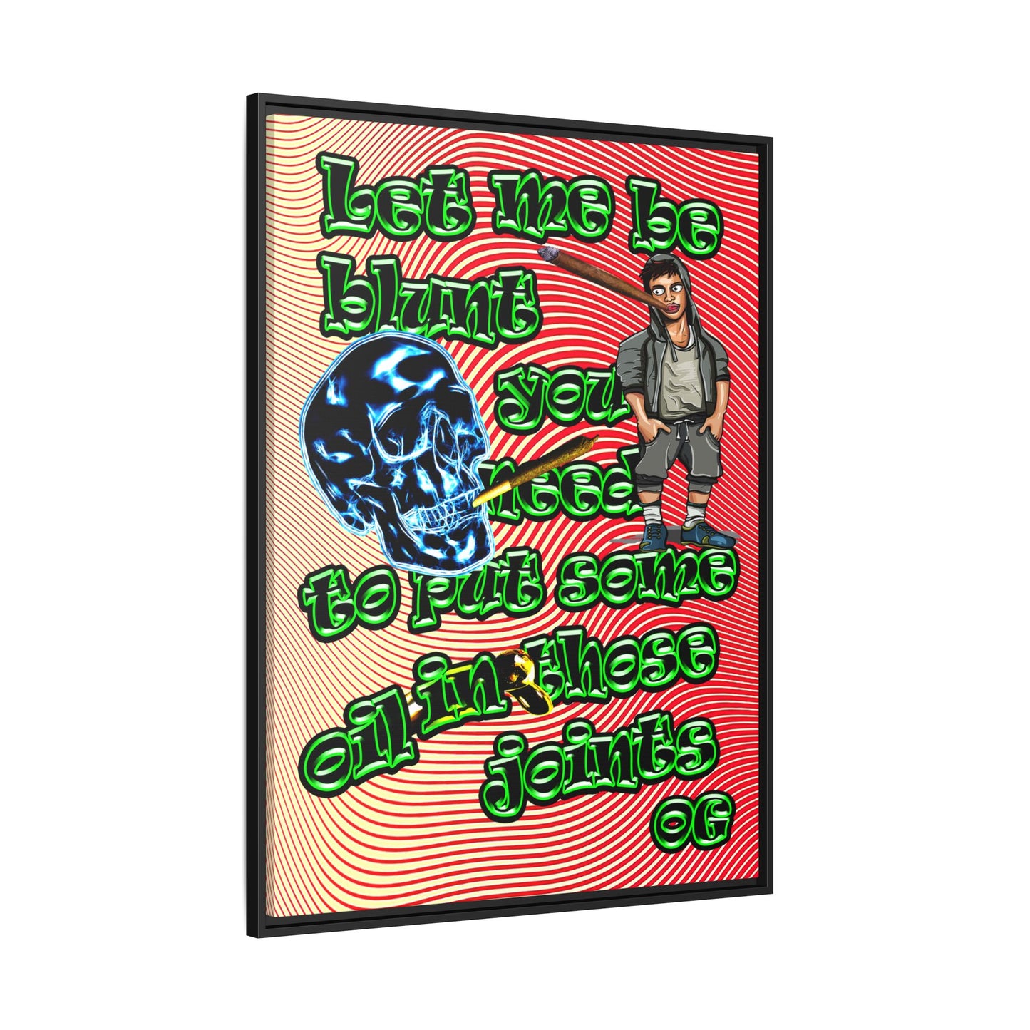 og - framed canvas art (yellow-orange wave)
