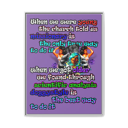 doggystyle - framed canvas art (light purple)