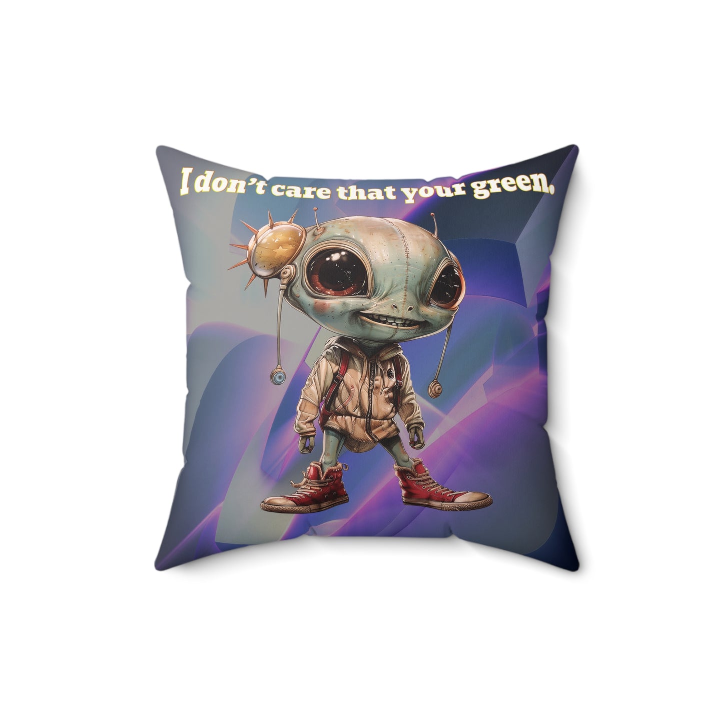 I don't care that your grey - Faux Suede Square Pillow - (grey-pink wave)
