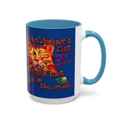 schrodinger's cat - Accent Mug (dark blue)