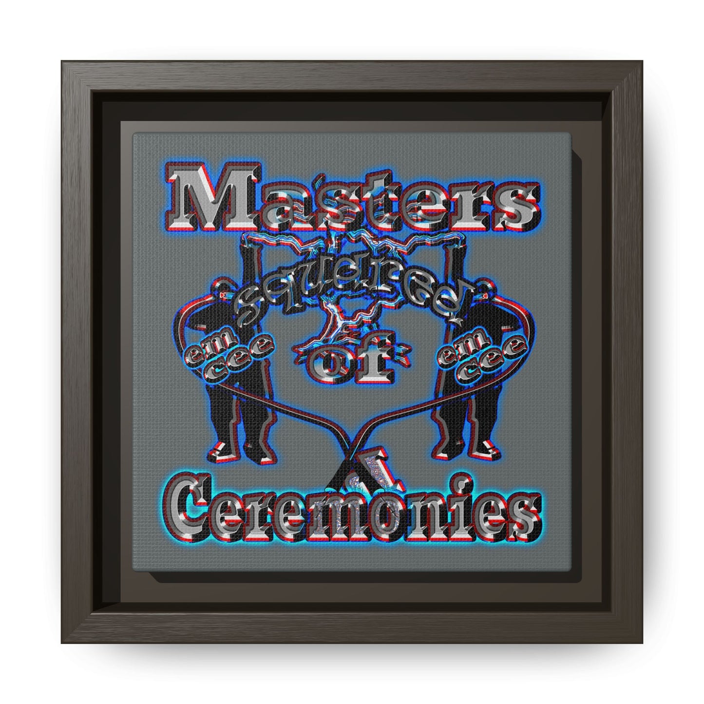 em cee squared - framed canvas art (dark grey)