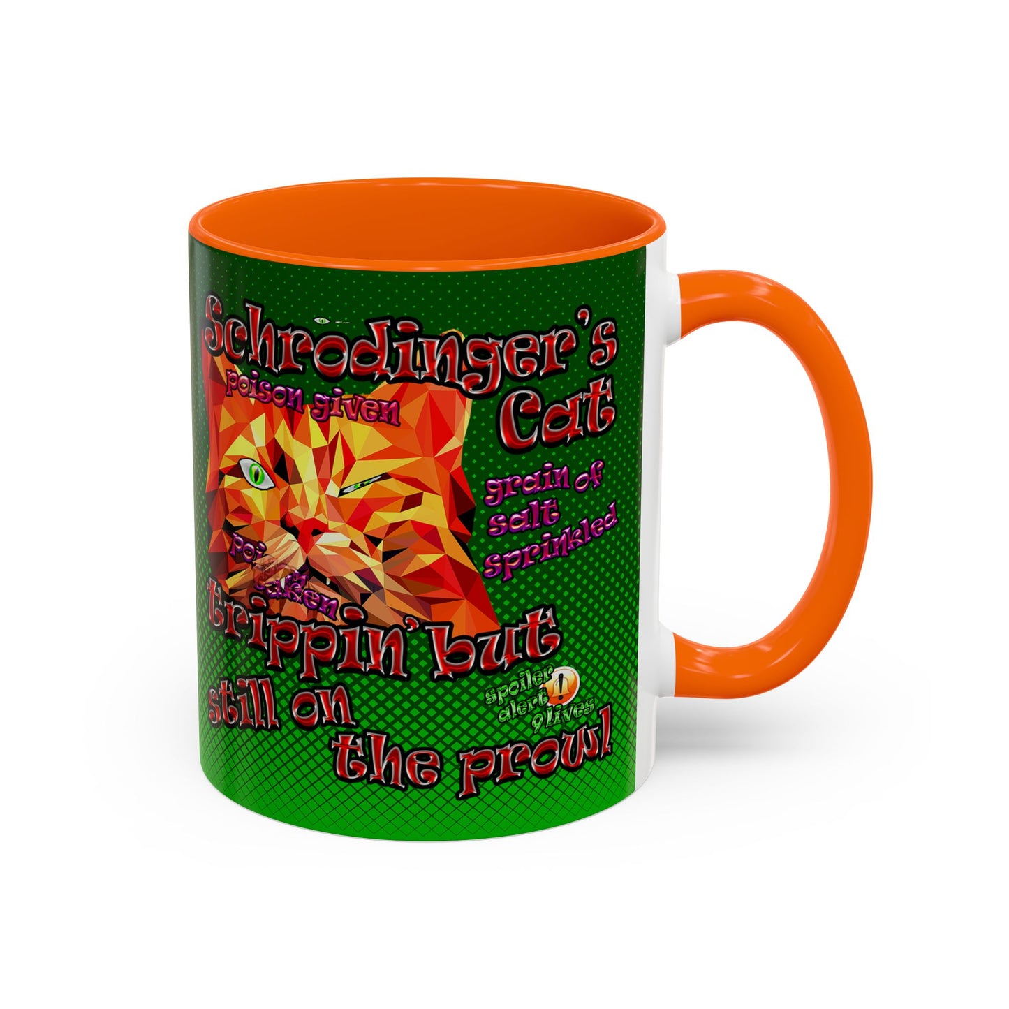 schrodinger's cat - Accent Mug (logo green)