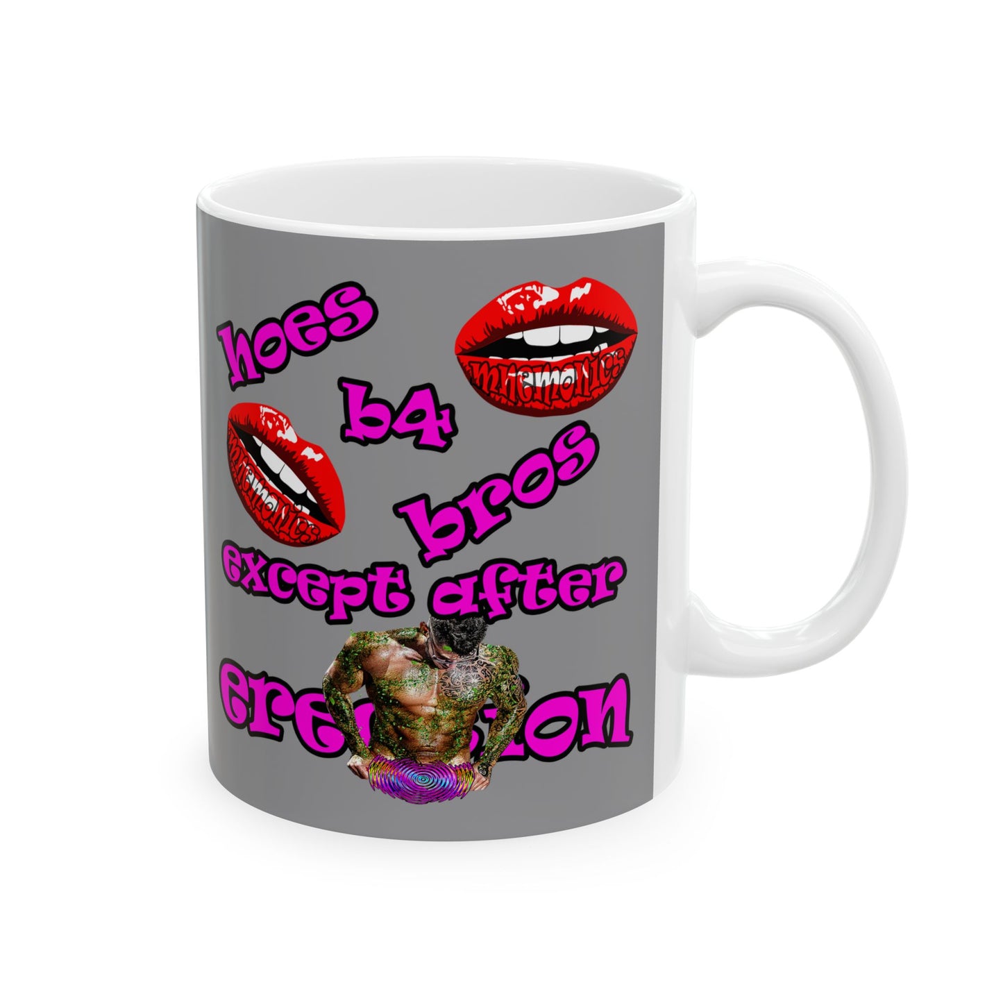 hoes b4 bros - White Mug (grey)