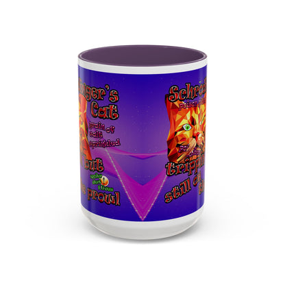 schrodinger's cat - Accent Mug (purple-pink wave)