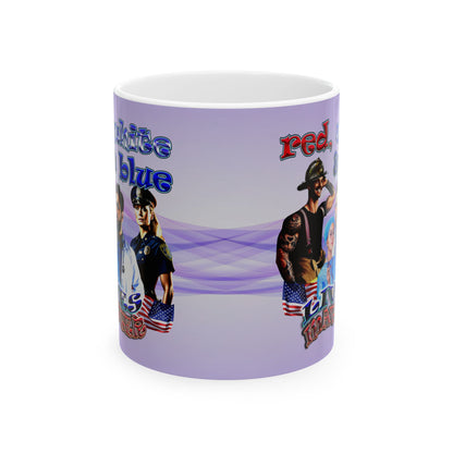 rw&b lives matter - White Mug (light blue-pink wave)