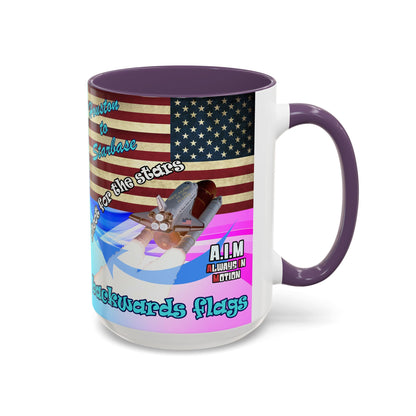 shoot for the stars - Accent Mug (light blue-pink wave)