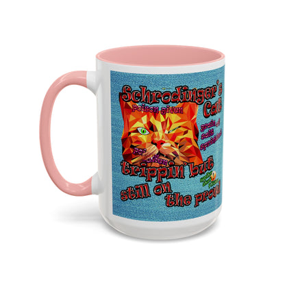schrodinger's cat - Accent Mug (faded blue)