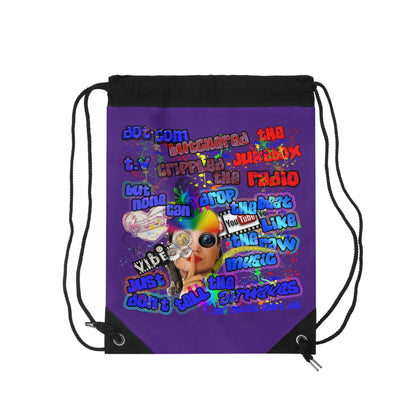 drop the beat - Drawstring Bag (purple)