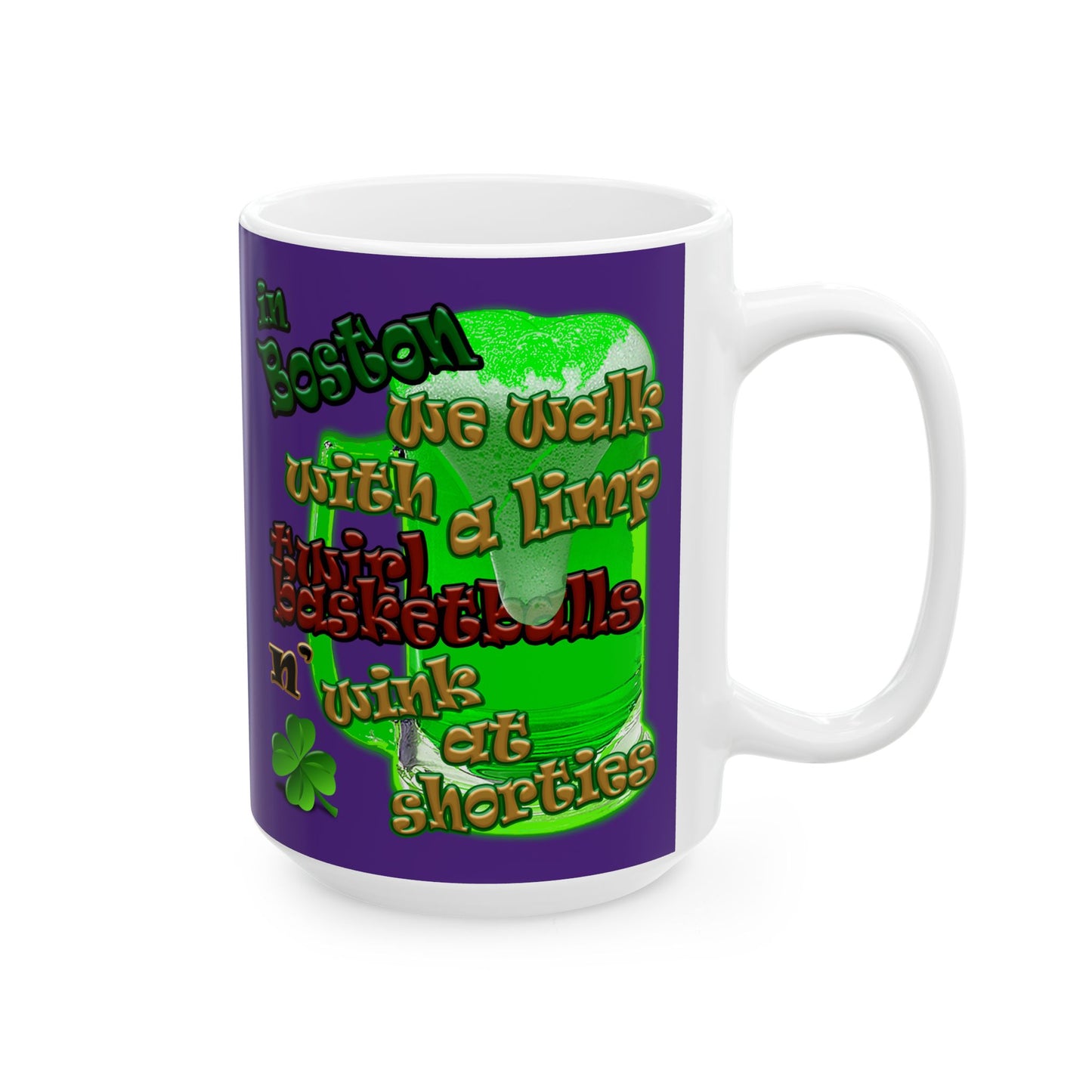 celtics logo - White Mug (purple)