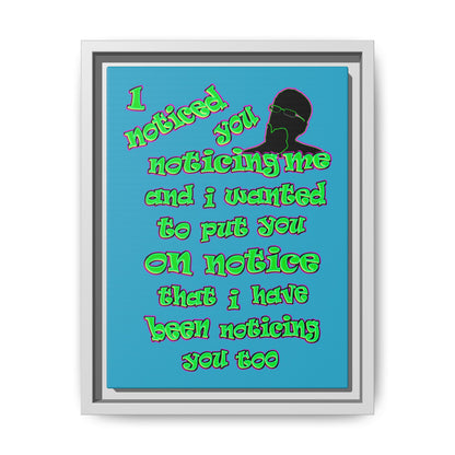 noticed you noticing - framed canvas art (turquoise)