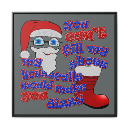 santa's shoes - framed canvas art (dark grey)