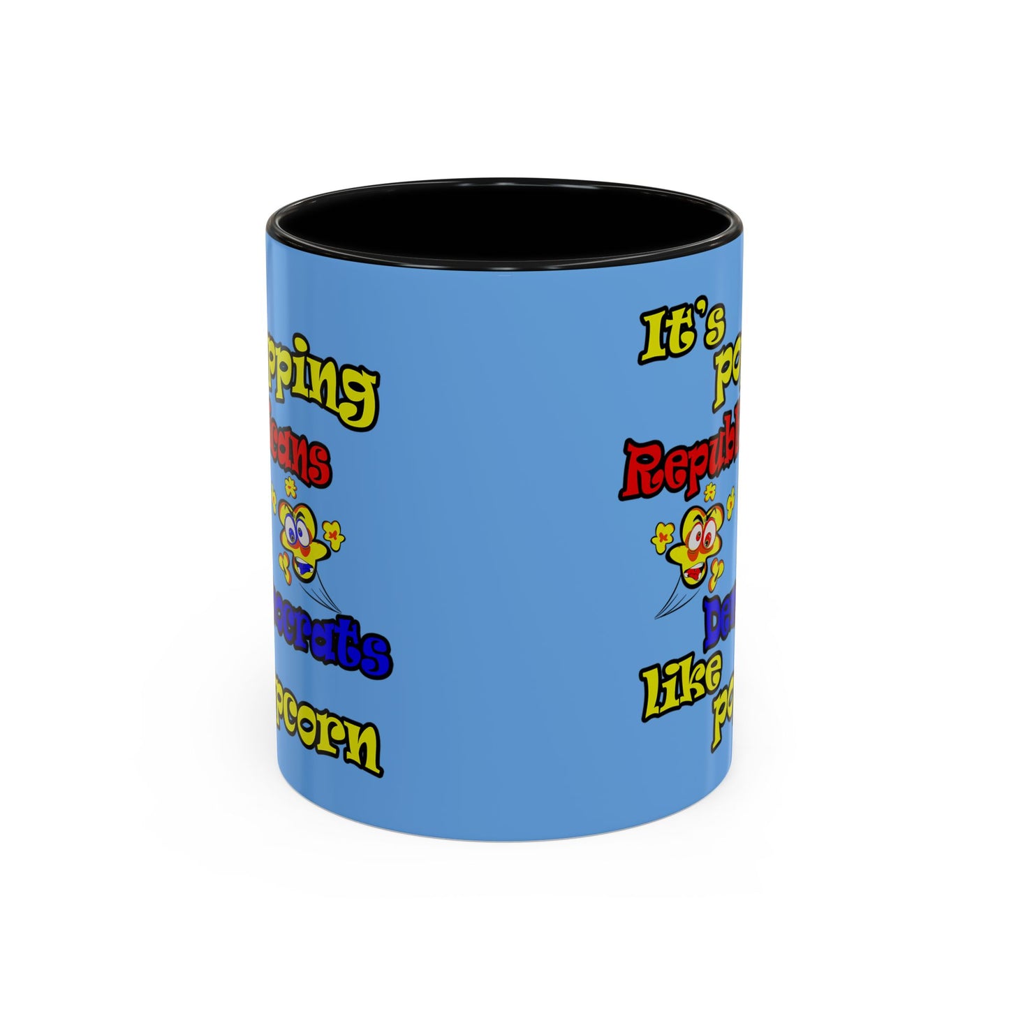 popping like popcorn - Accent Mug (light blue)