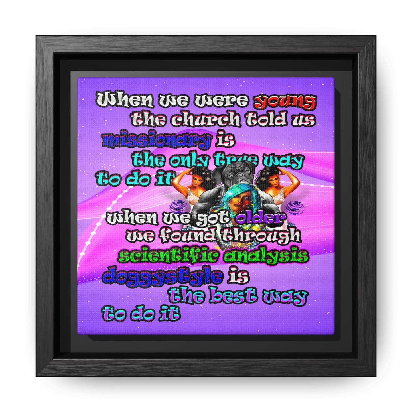 doggystyle - framed canvas art (purple-pink wave)