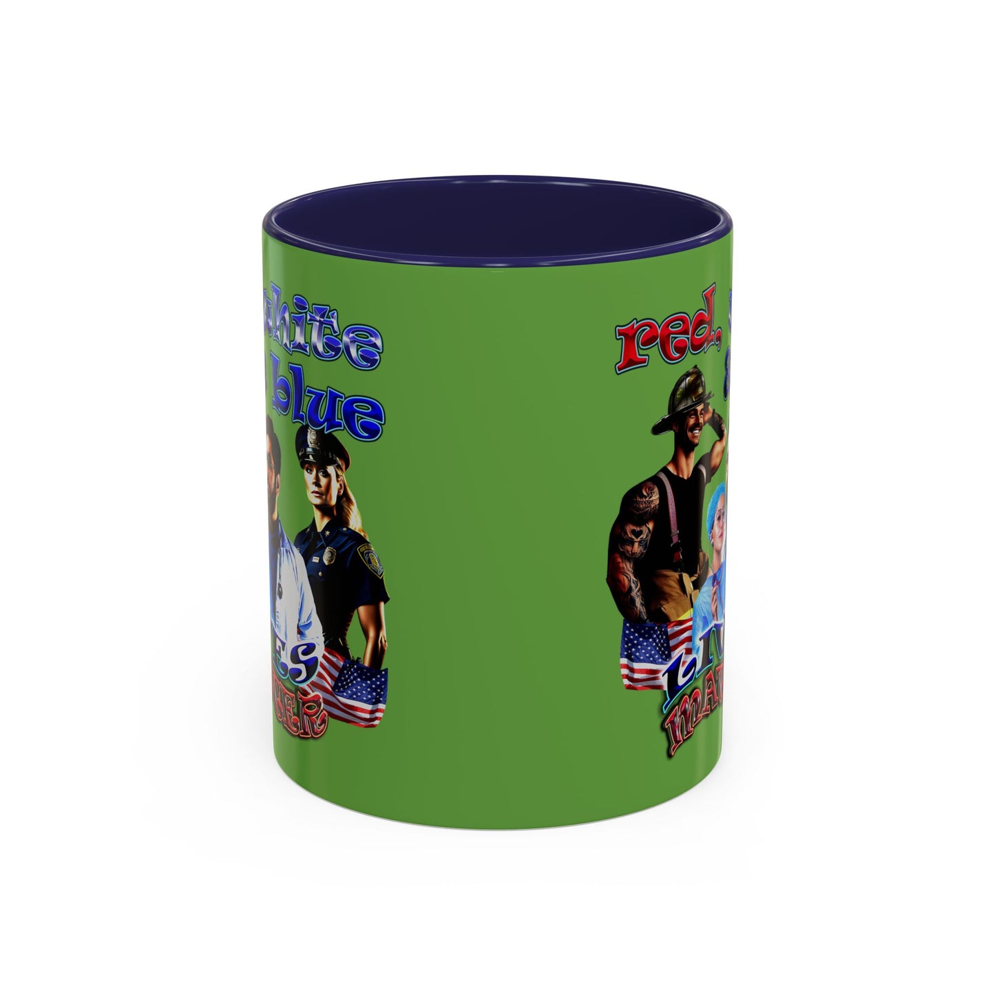 rw&b lives matter - Accent Mug (green)