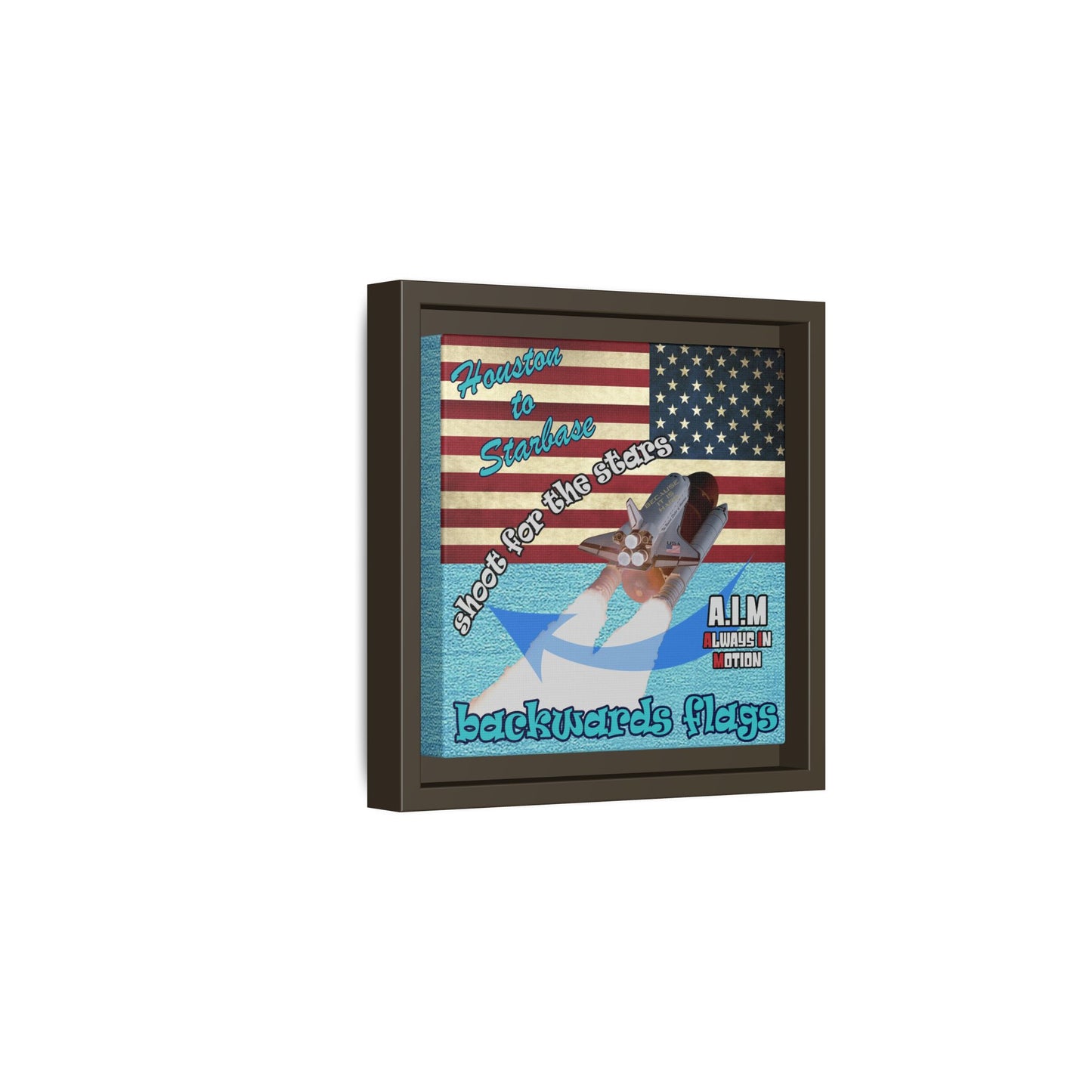 shoot for the stars - framed canvas art (faded blue)