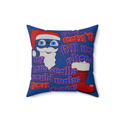 santa's shoes - Spun Polyester Square Pillow - (dark blue)