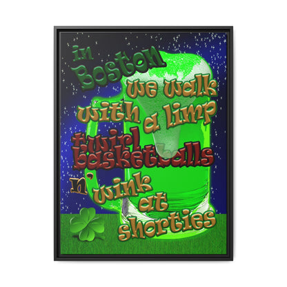 celtics logo - framed canvas art ('snoops' background)