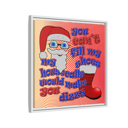 santa's shoes - framed canvas art (yellow-orange wave)