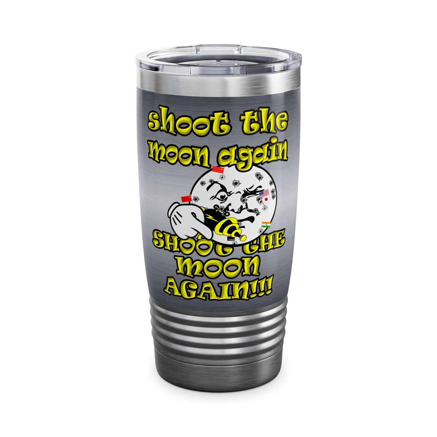 shoot the moon again - Ringneck Tumbler, 20oz (brushed nickel)