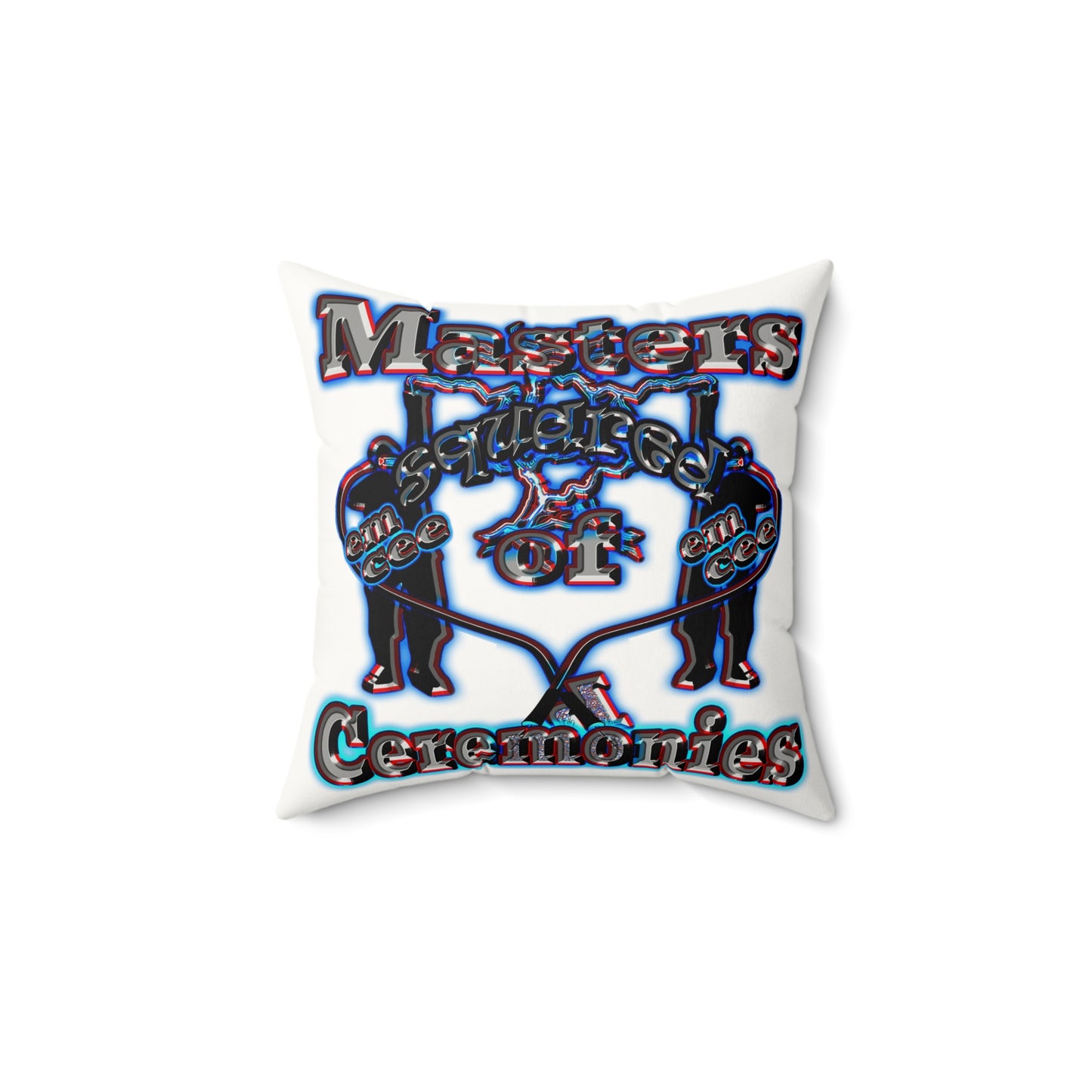 em cee squared - Faux Suede Square Pillow - (white)