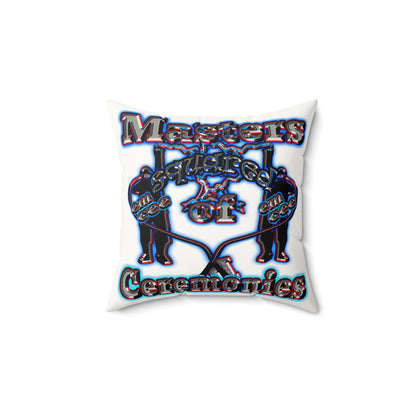 em cee squared - Faux Suede Square Pillow - (white)