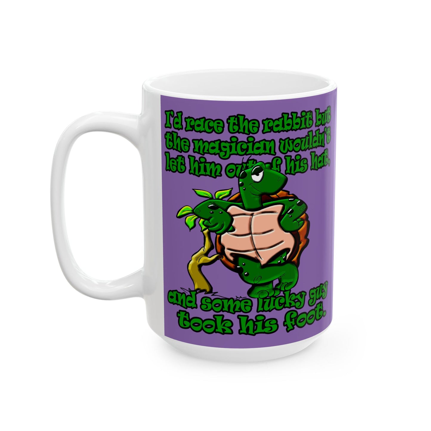 turtle race - White Mug (light purple)