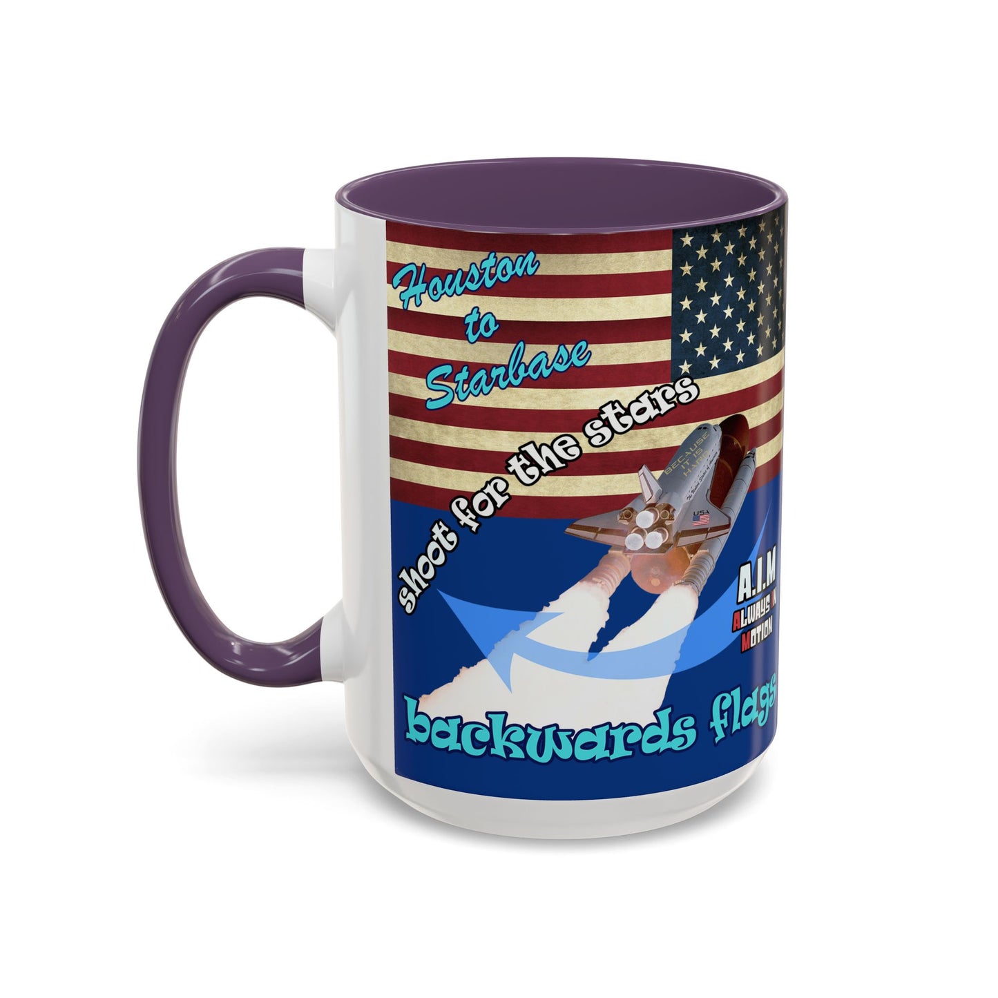 shoot for the stars - Accent Mug (dark blue)