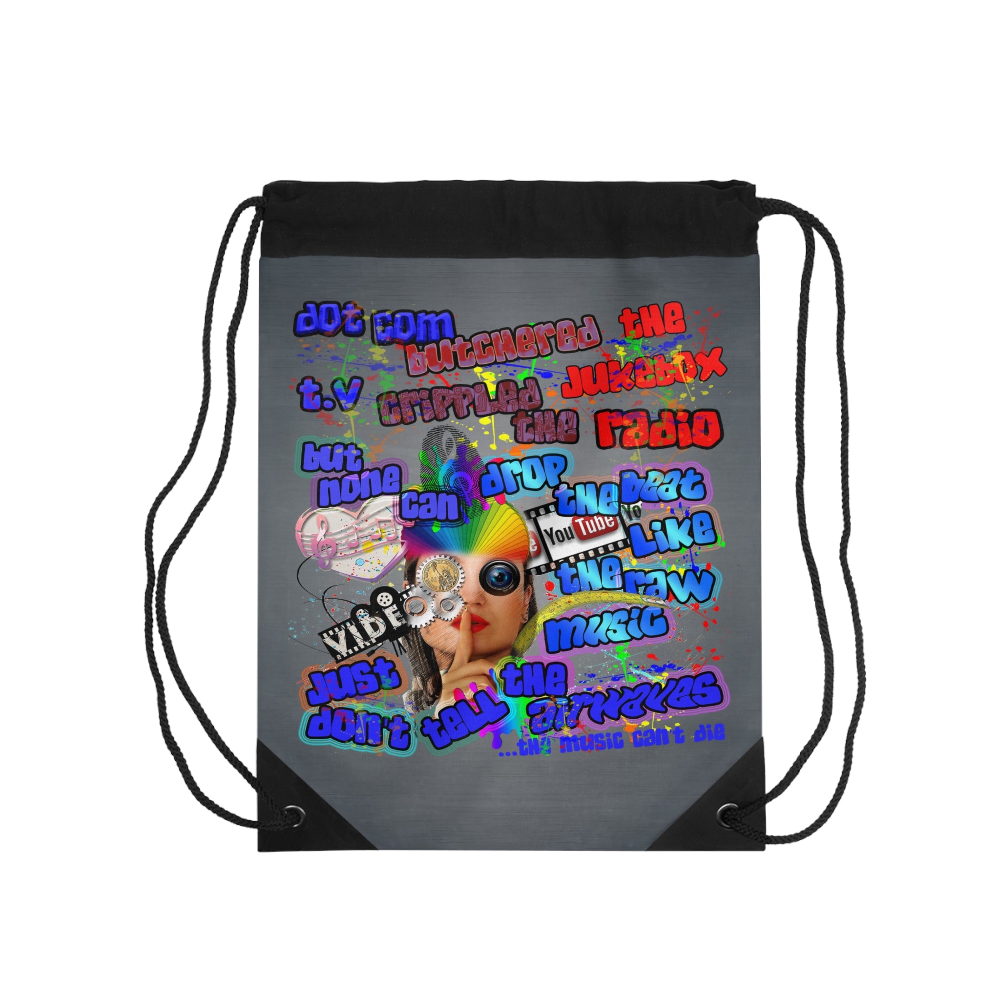 drop the beat - Drawstring Bag (grey-light grey)