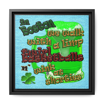 celtics logo - framed canvas art (faded blue)