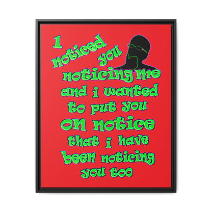 noticed you noticing - framed canvas art (red)