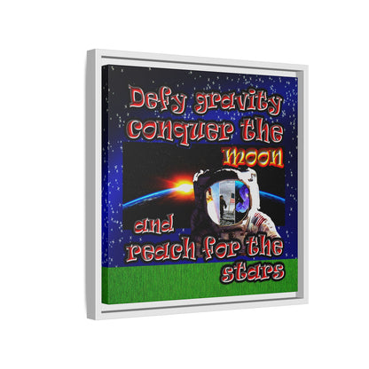 defy conquer reach - framed canvas art ('snoops' background)