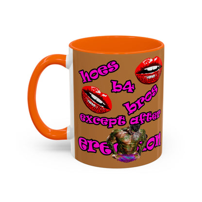 hoes b4 bros - Accent Mug (light brown)