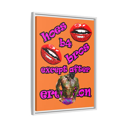 hoes b4 bros - framed canvas art (crusta)