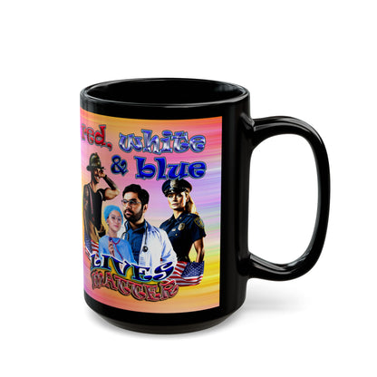 rw&b lives matter - Black Mug (color blur)