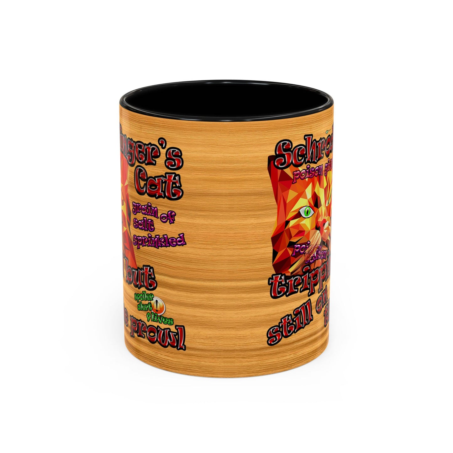 schrodinger's cat - Accent Mug (butterscotch wood finish)