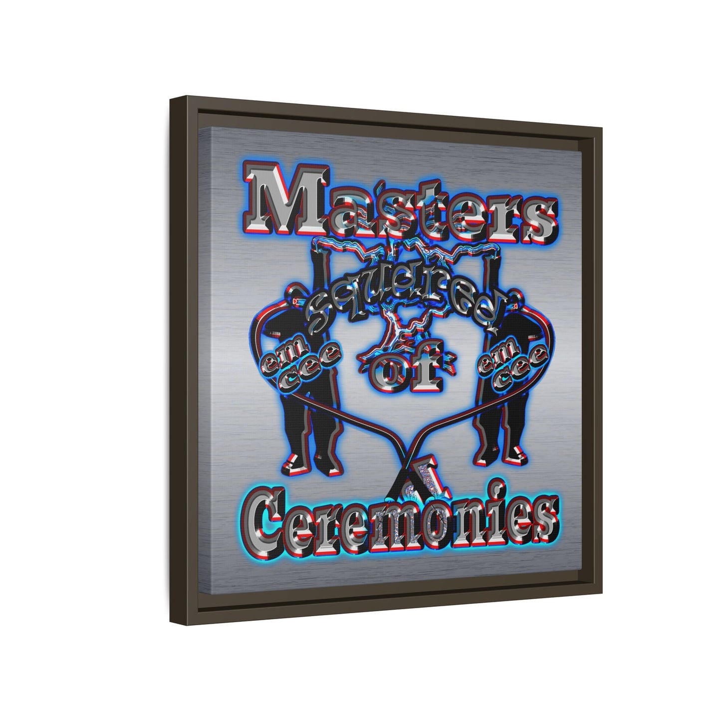 em cee squared - framed canvas art (brushed nickel)