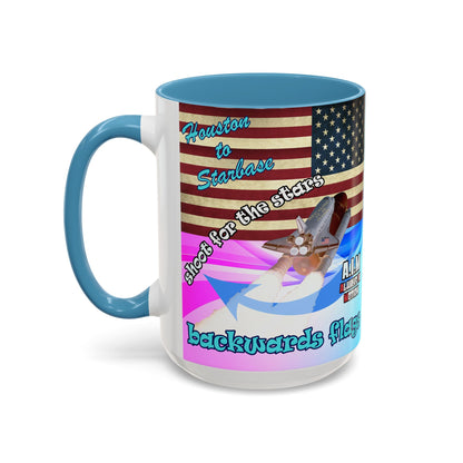 shoot for the stars - Accent Mug (light blue-pink wave)