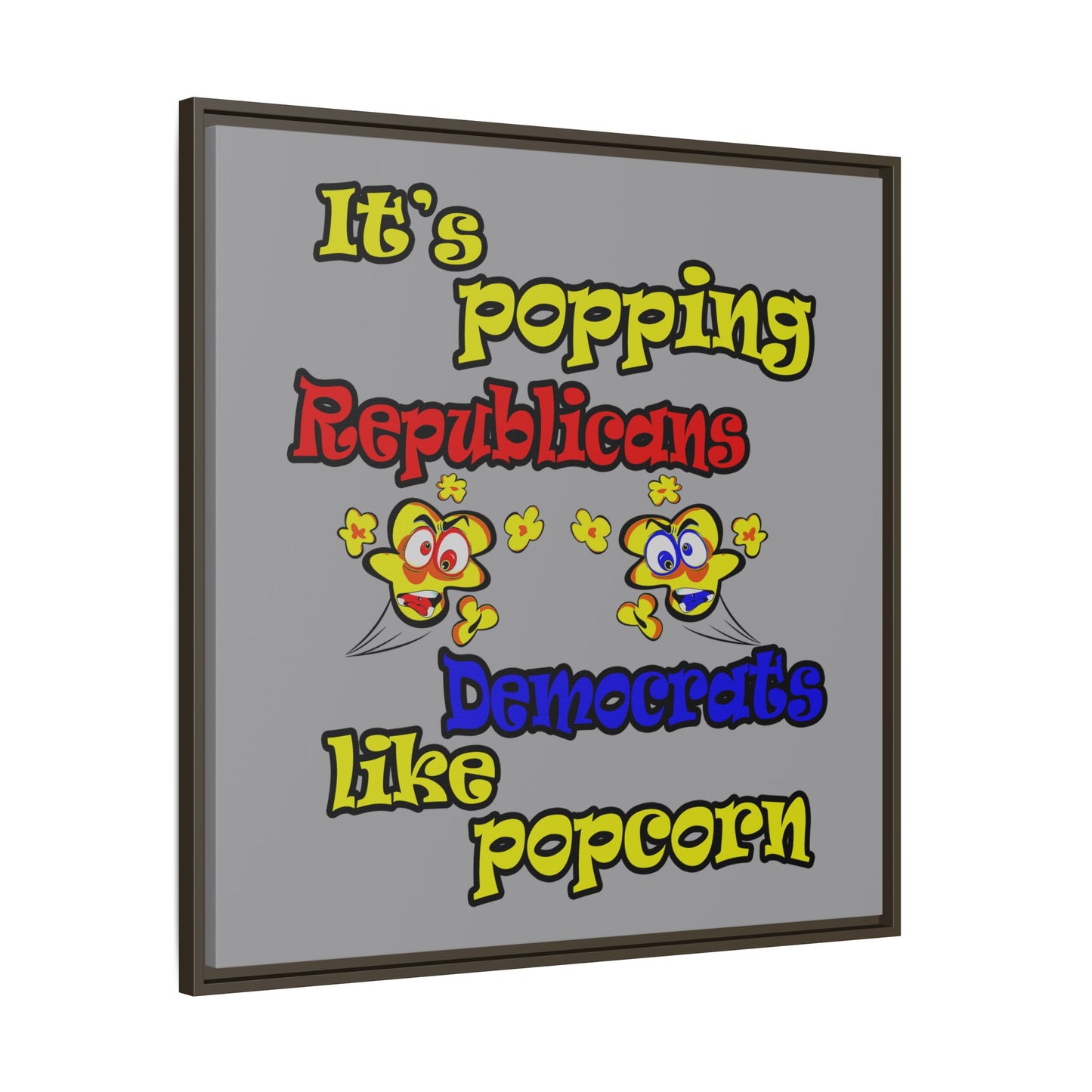 popping like popcorn - framed canvas art (grey)