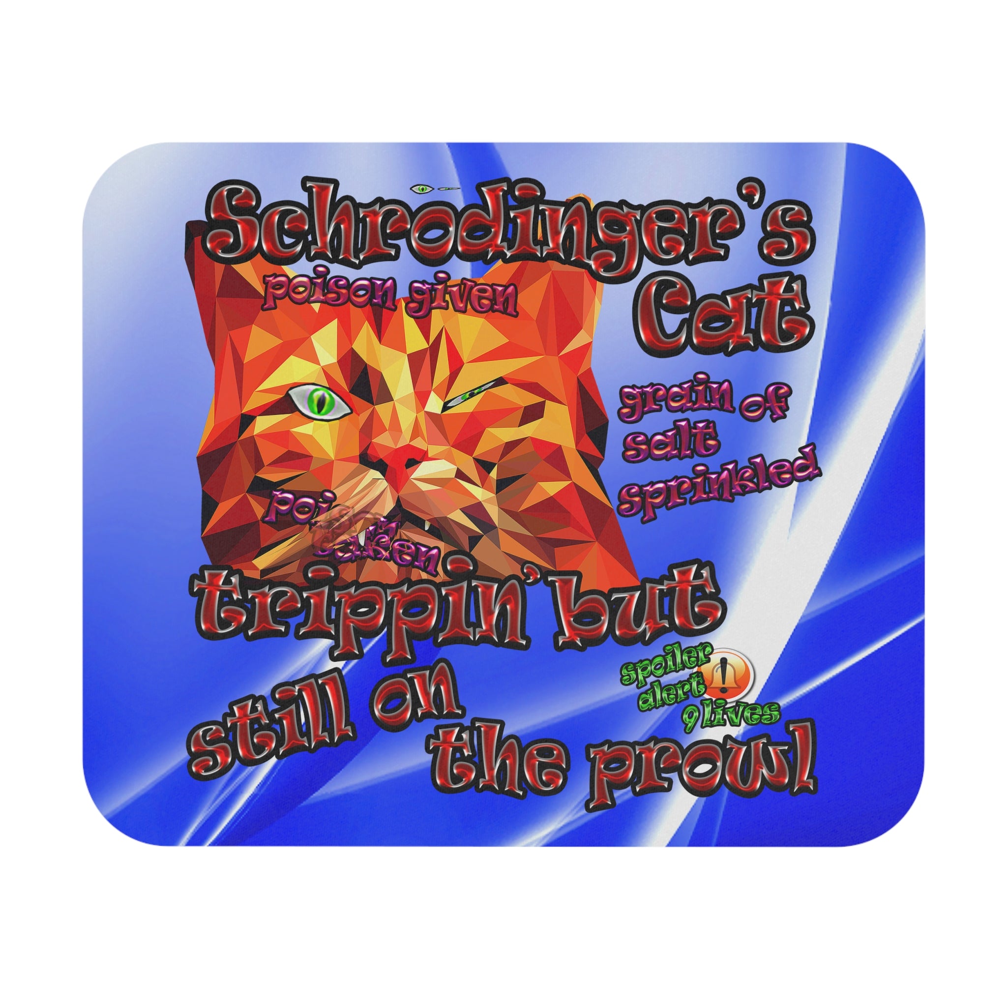 schrodinger's cat - Mouse Pad (Rectangle) (blue-white wave)