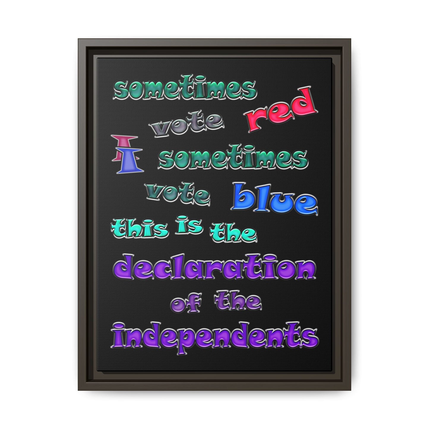 declaration of the independents - framed canvas art (black)