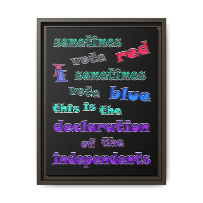 declaration of the independents - framed canvas art (black)