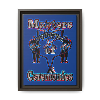 em cee squared - framed canvas art (dark blue)