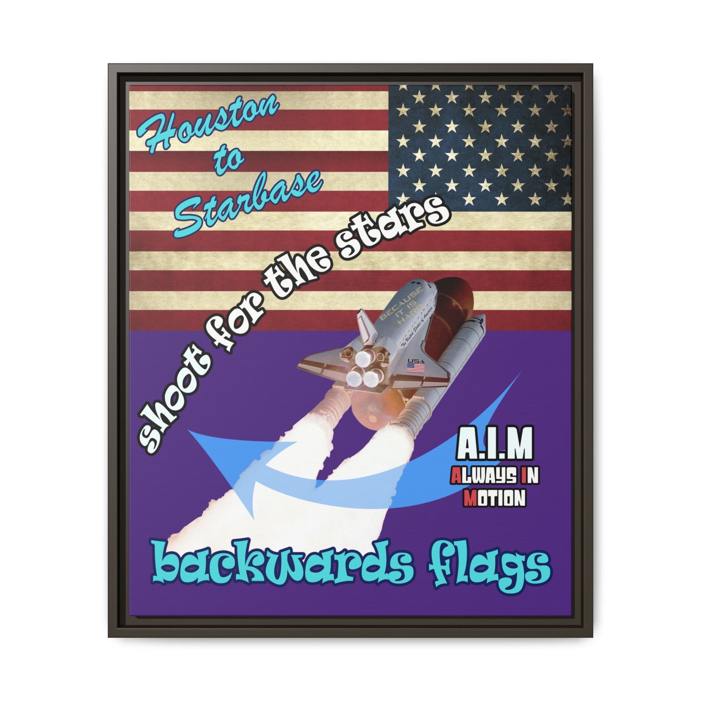 shoot for the stars - framed canvas art (purple)