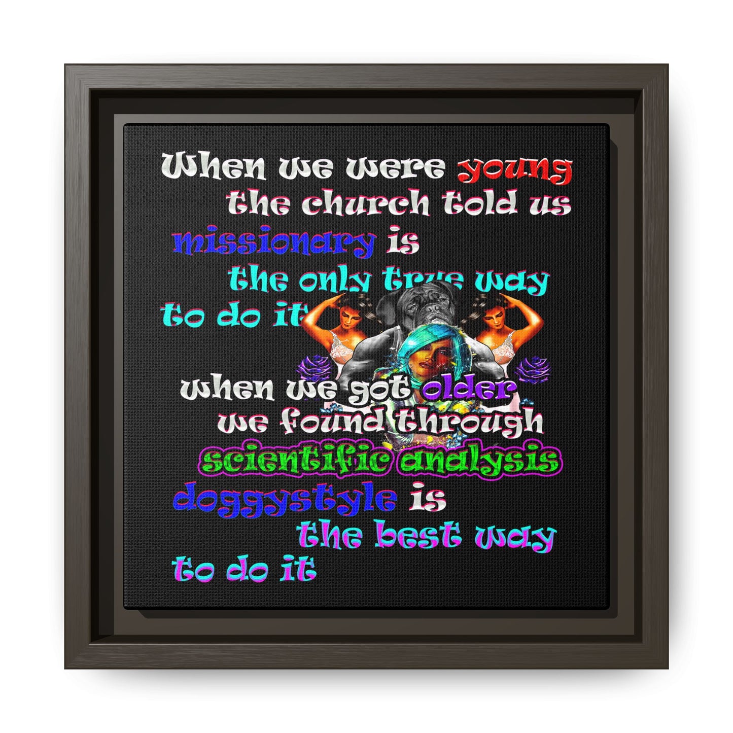 doggystyle - framed canvas art (black)